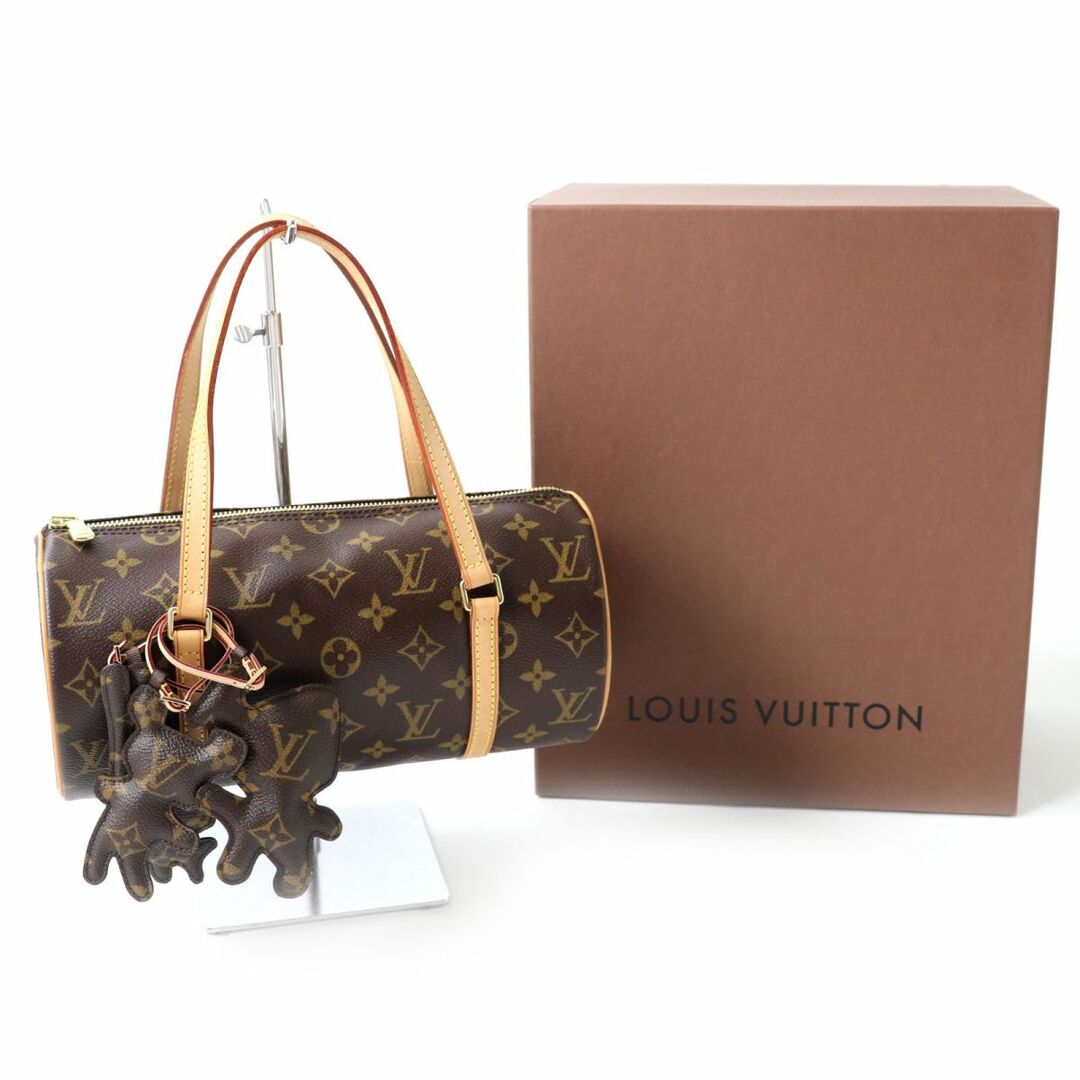 極美品◎フランス製 LOUIS VUITTON ルイヴィトン M40266 パピヨン26 ハンドバッグ コムデギャルソン コラボ チャーム付き モノグラム 箱付