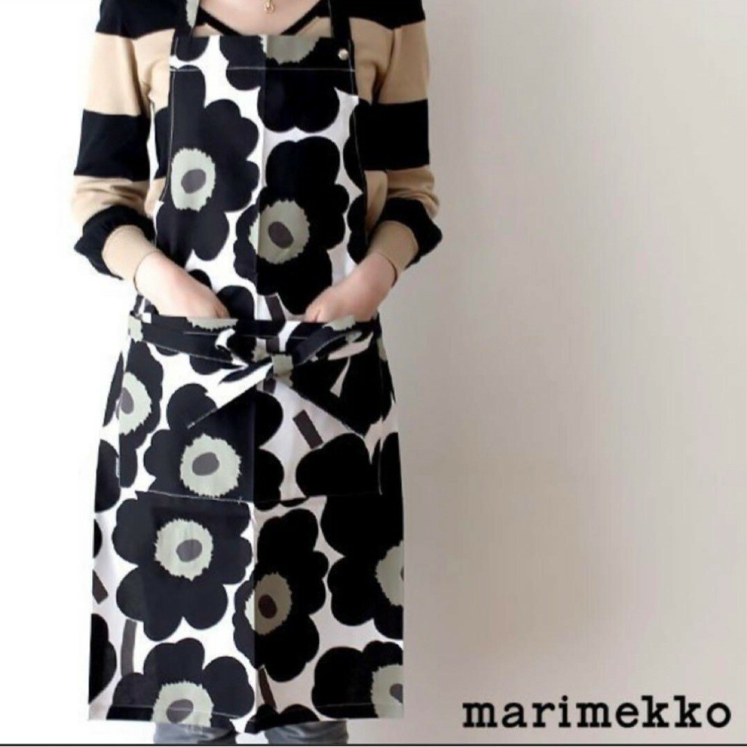 marimekko(マリメッコ)のマリメッコ　ピエニウニッコ　エプロン　ブラック レディースのレディース その他(その他)の商品写真