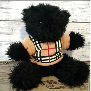 バーバリー(BURBERRY)のバーバリー テディベア ぬいぐるみ ノバチェックtシャツ テディベア 黒 クマ(ぬいぐるみ)