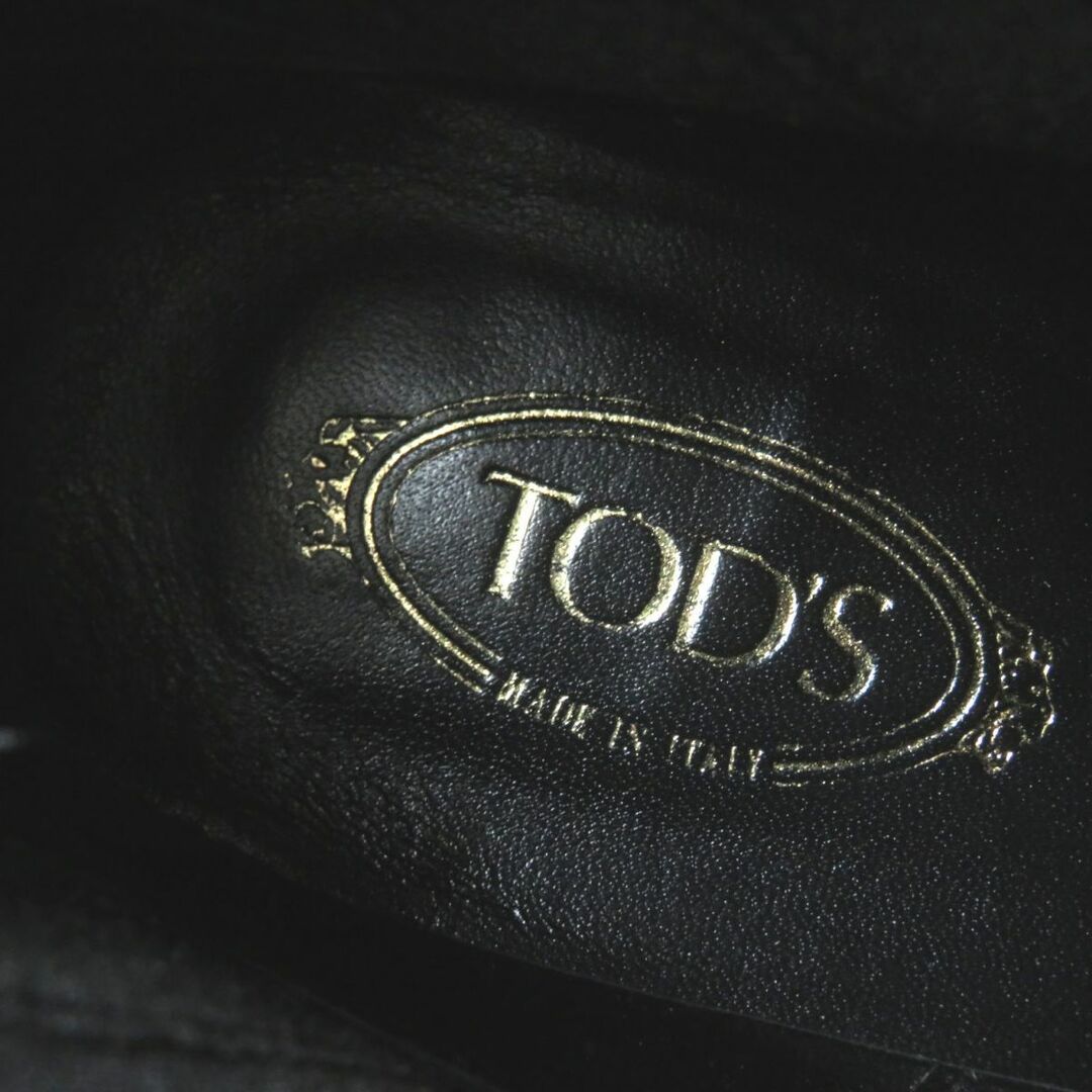 美品◎イタリア製 TODS トッズ レディース スウェードレザー サイドエラスティック ショートブーツ ブラウン 36 1／2 保管袋付