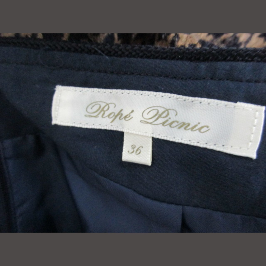 Rope' Picnic(ロペピクニック)のロペピクニック ROPE スカート ひざ丈 チェック ベージュ 黒 S レディースのスカート(ひざ丈スカート)の商品写真
