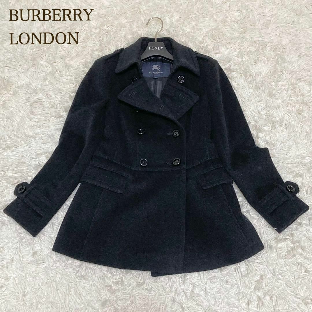 BURBERRY - 美品 バーバリーロンドン ピーコート カシミヤ混 シャドー