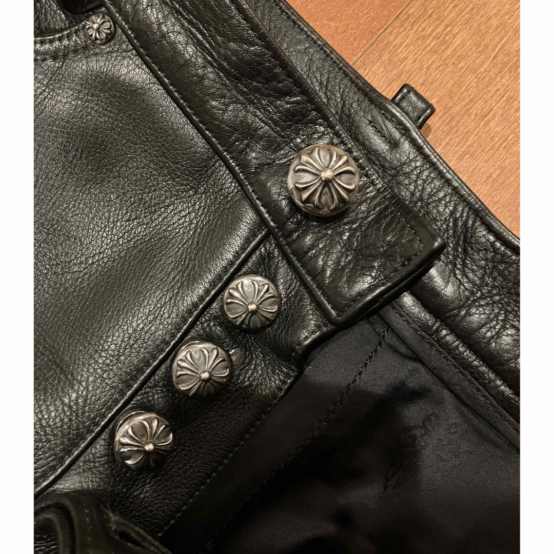 Chrome Hearts(クロムハーツ)のクロムハーツ レザーパンツ 30 本物 chromehearts leather メンズのパンツ(その他)の商品写真