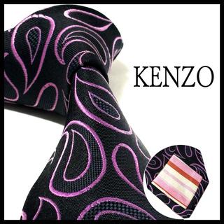 ケンゾー(KENZO)のケンゾー  ネクタイ  ブラック×ピンク  ペイズリー  お洒落✨(ネクタイ)