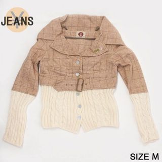 新品 JEANS レディース ニット切替ブルゾン ベージュ Mサイズ(ブルゾン)