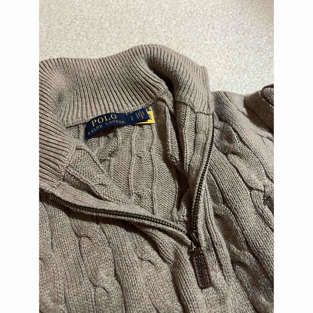 Ralph Lauren - POLOケーブルニット コットン フルジップ セーターの