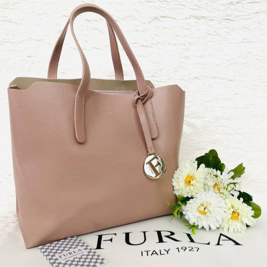 Furla - 超美品☆FURLA トートバッグ サリー ピンクベージュ ゴールド ...