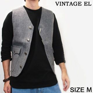 ヴィンテージイーエル(VINTAGE EL)の新品 VINTAGE EL ウールジレ ベスト コンチョボタン グレー M(ベスト)