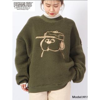 スヌーピー(SNOOPY)のスヌーピー トレーナー BIG ボア オラフ 刺繍 (トレーナー/スウェット)