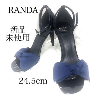 ランダ(RANDA)の［新品未使用］✨ランダ✨リボンハイヒール✨ブルー(ハイヒール/パンプス)