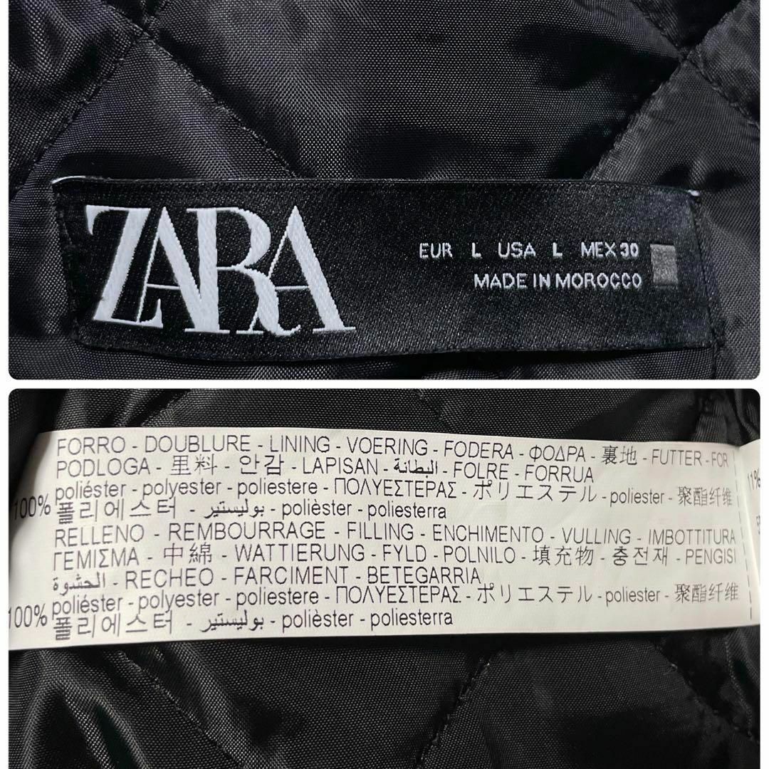 ZARA テクスチャー パフジャケット ノーカラー ツイード生地 スナップボタン 9