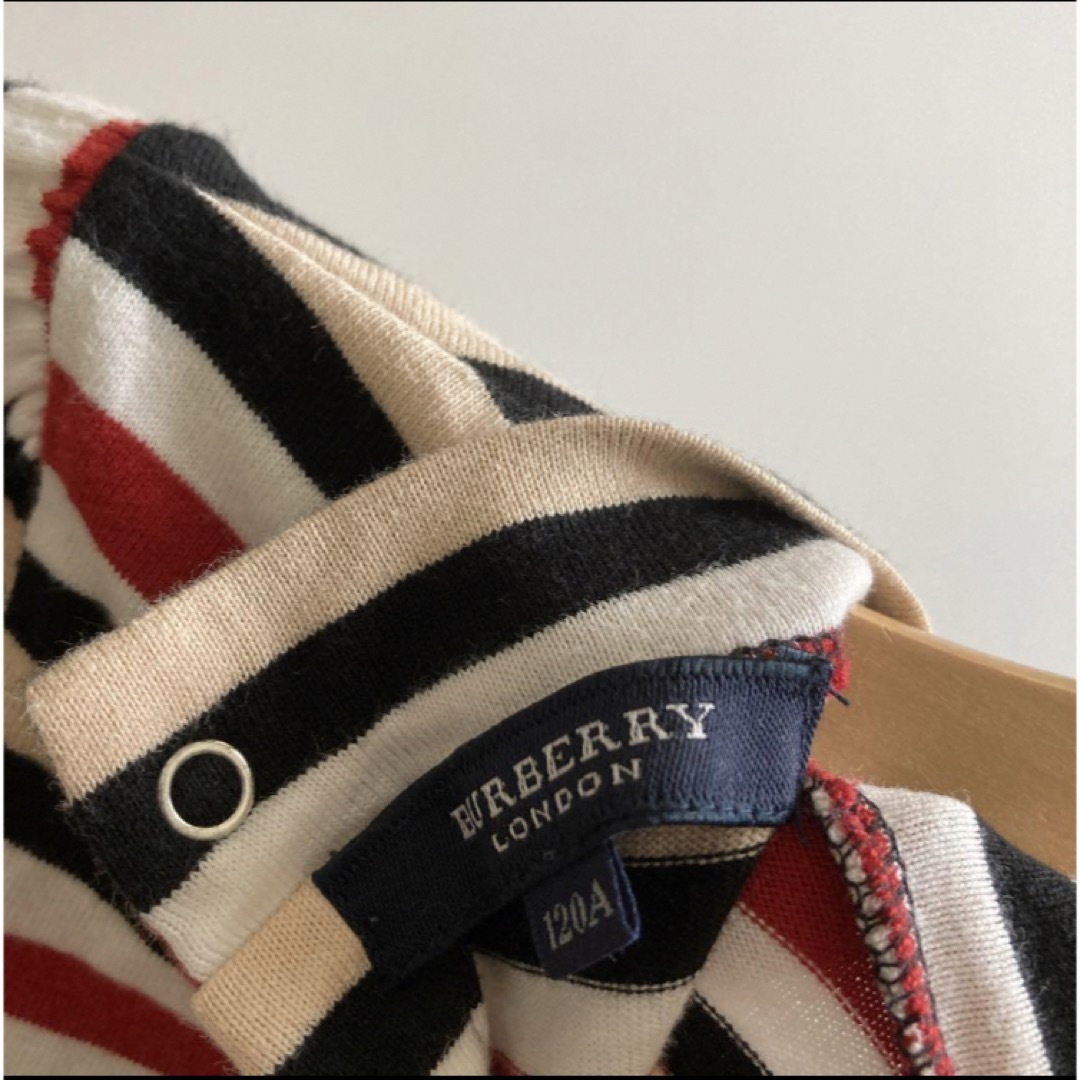 BURBERRY(バーバリー)のバーバリー　長袖　ハイネック　ボーダー　シャツ　120 秋　冬　セリーヌ　グッチ キッズ/ベビー/マタニティのキッズ服女の子用(90cm~)(Tシャツ/カットソー)の商品写真