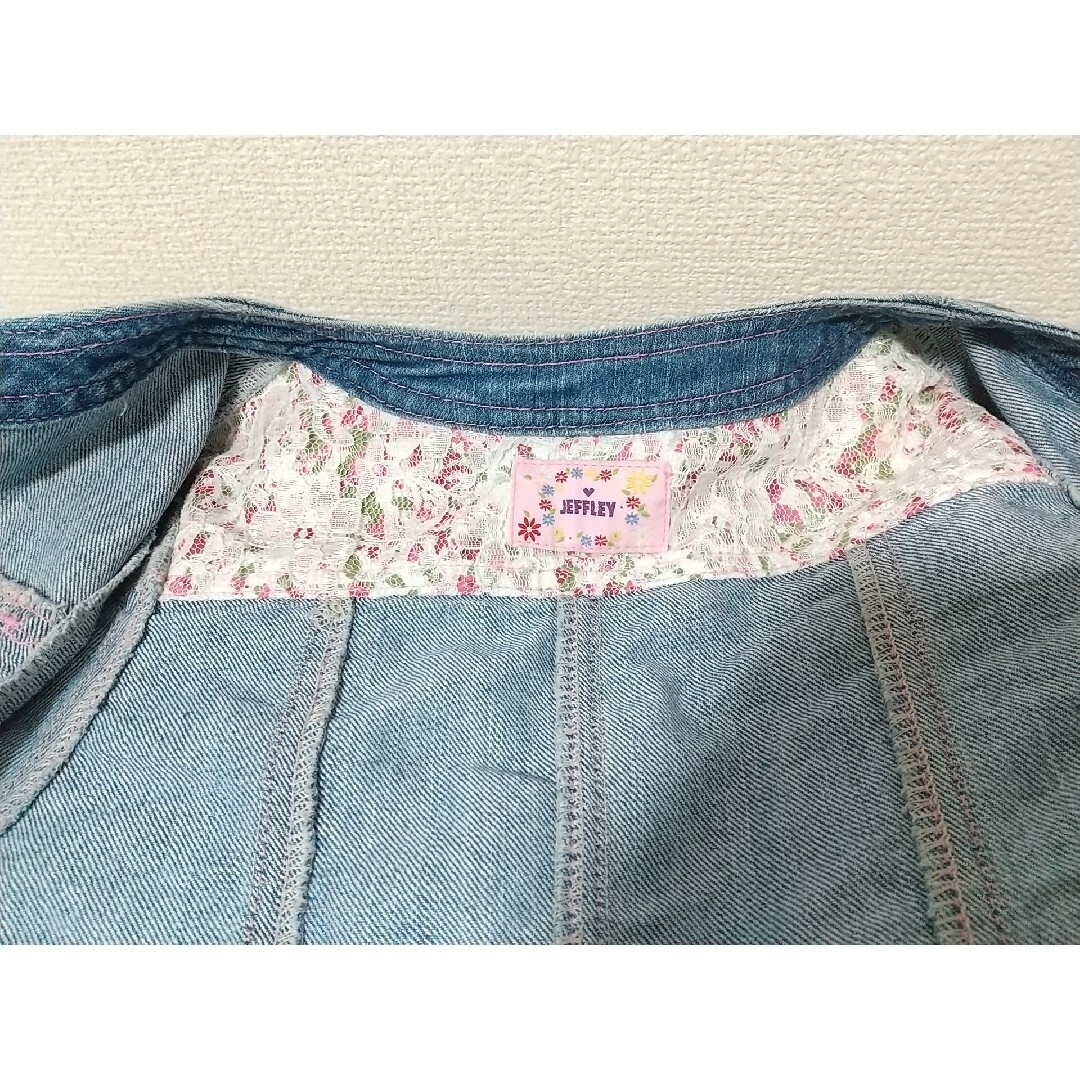 JEFFLEY(ジェフリー) キッズデニムジャケット  Gジャン130cm キッズ/ベビー/マタニティのキッズ服女の子用(90cm~)(ジャケット/上着)の商品写真