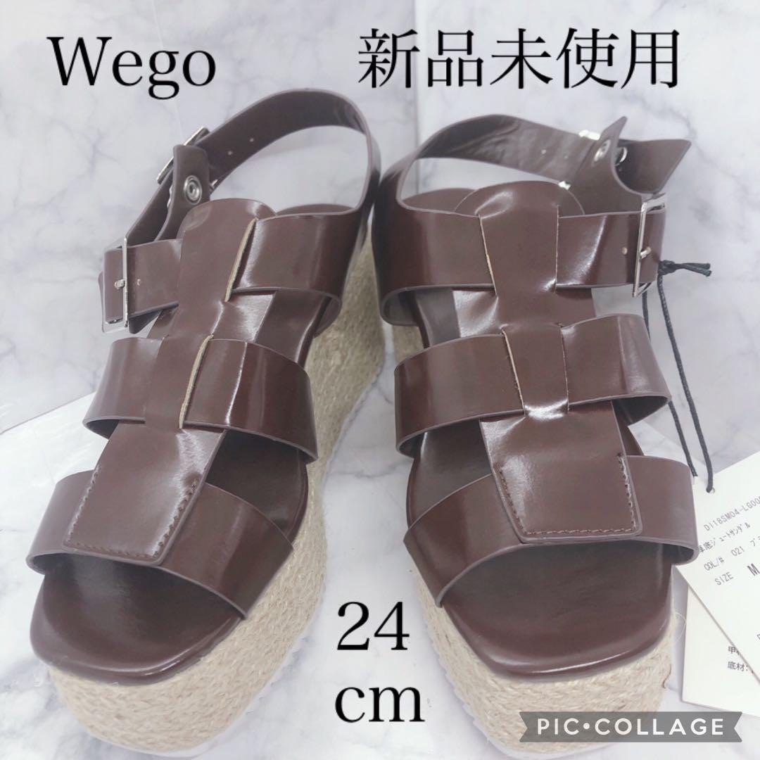 WEGO(ウィゴー)の［✨人気アイテム新品未使用］✨ウィゴー厚底ジュートサンダル✨24cm✨ブラウン レディースの靴/シューズ(サンダル)の商品写真