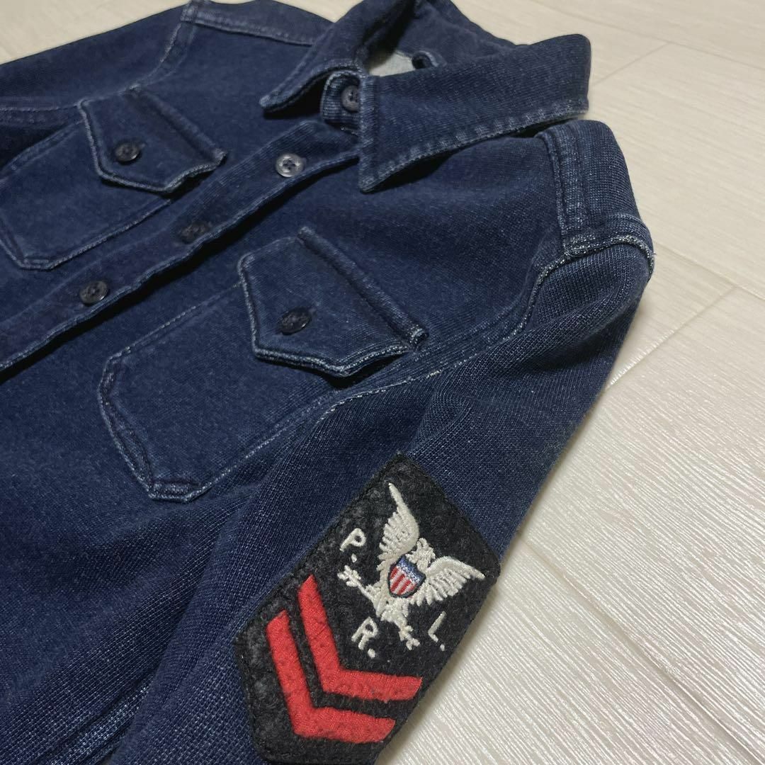 POLO RALPH LAUREN(ポロラルフローレン)のポロラルフローレン デニムシャツ ストレッチ ロゴワッペン キッズ 130 キッズ/ベビー/マタニティのキッズ服女の子用(90cm~)(ジャケット/上着)の商品写真