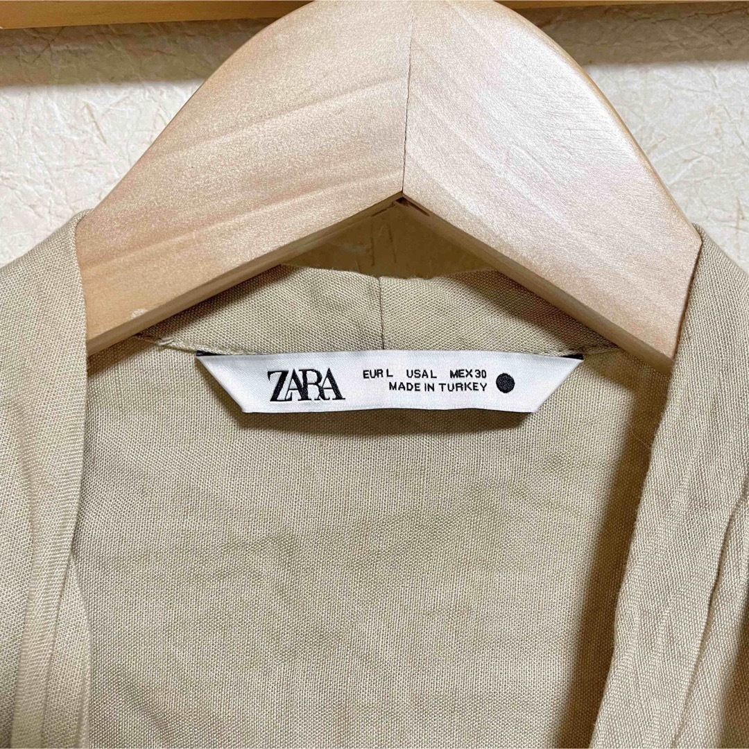 ZARA(ザラ)の◎ ZARA タイ ラップ ブラウス ノースリーブ リネン 麻 レディースのトップス(シャツ/ブラウス(半袖/袖なし))の商品写真
