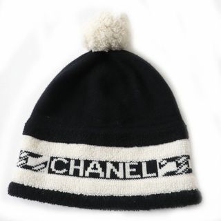 CHANEL ニット帽 ビーニー 黒 ブラック 正規品