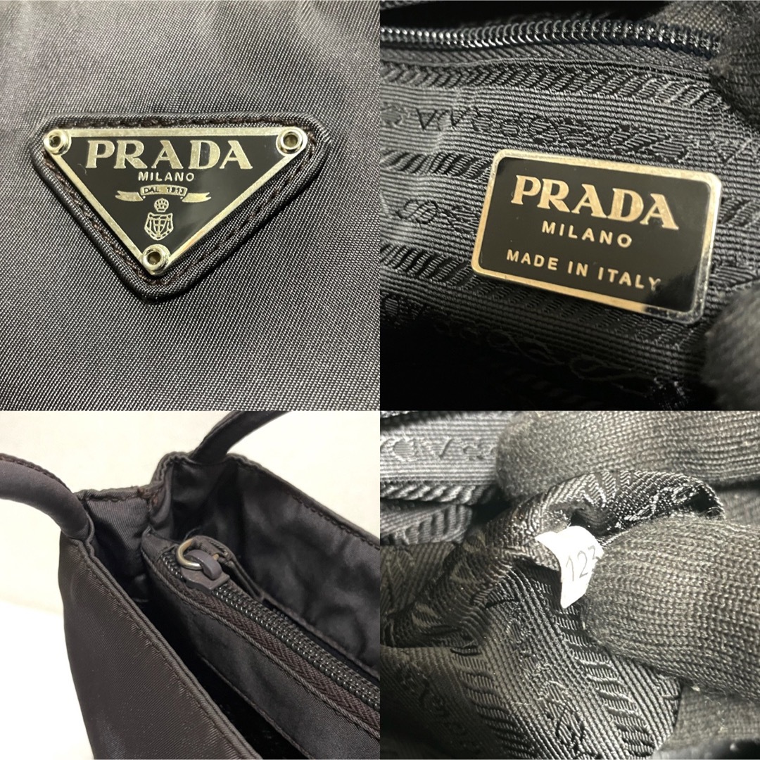 ◆美品◆ PRADAプラダ トートバッグ肩掛け・テスートナイロン・ブラウン