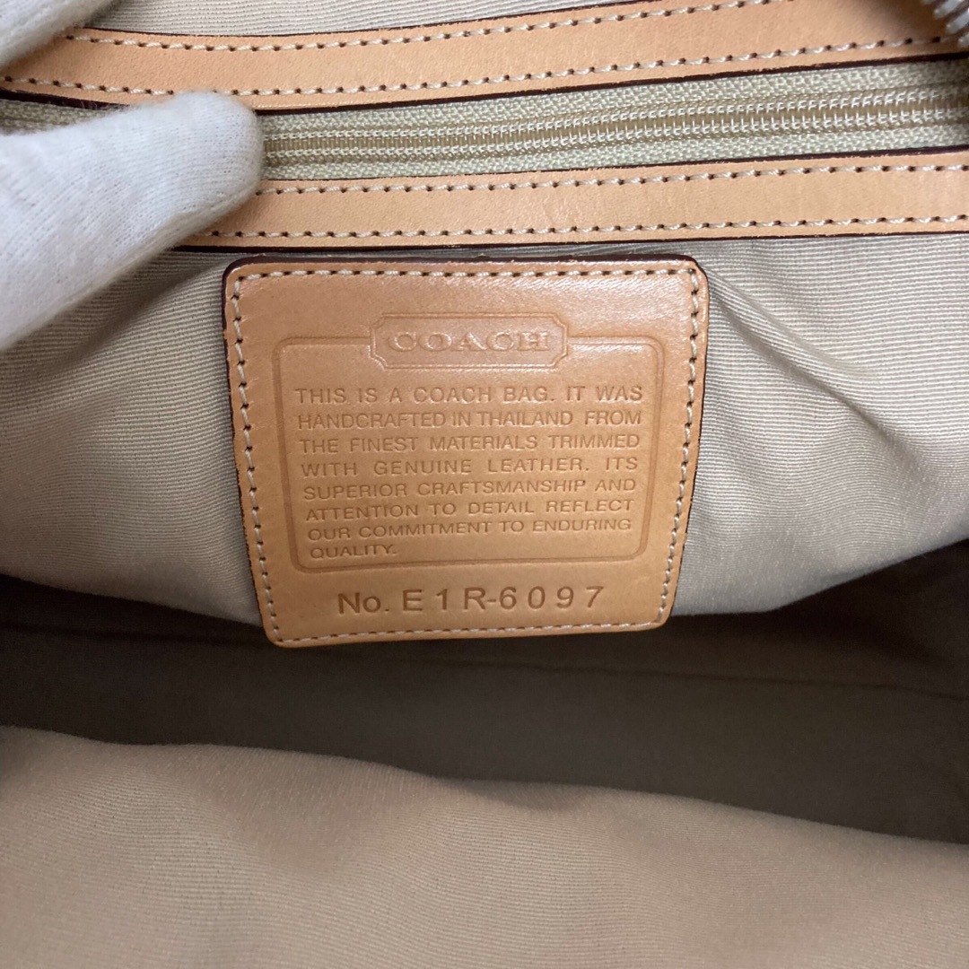 7 COACH コーチ　シグネチャー　レッド　トートバッグ　キャンバス　レザー