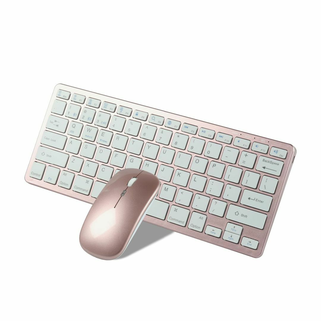 【色: ピンク】YIXUANKEJI ワイヤレス キーボードマウスセット blu