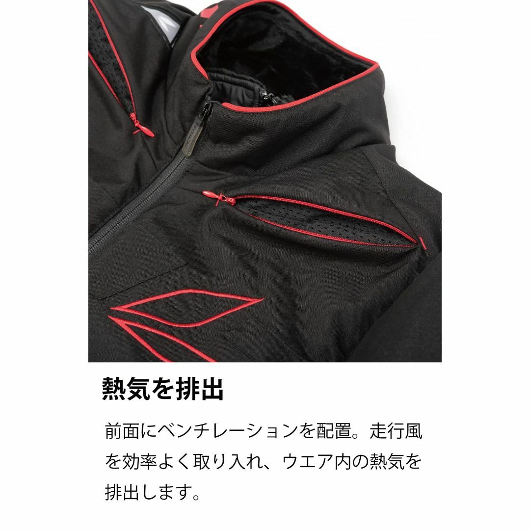 色: ブラック/レッド】TAICHIRSタイチ バイク用 秋冬 防風 防寒 Cの