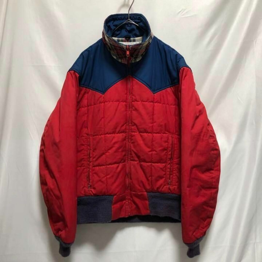 WOOLRICH チェック柄　中綿ダウンパーカー　赤レッド　メンズM レア