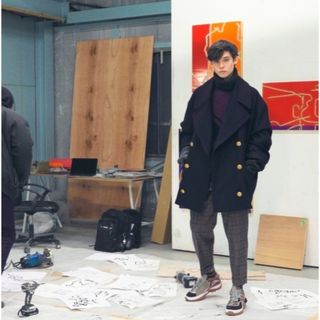 カラー(kolor)のkolor カラー　19aw ウールカシミアメルトンPコート(ピーコート)