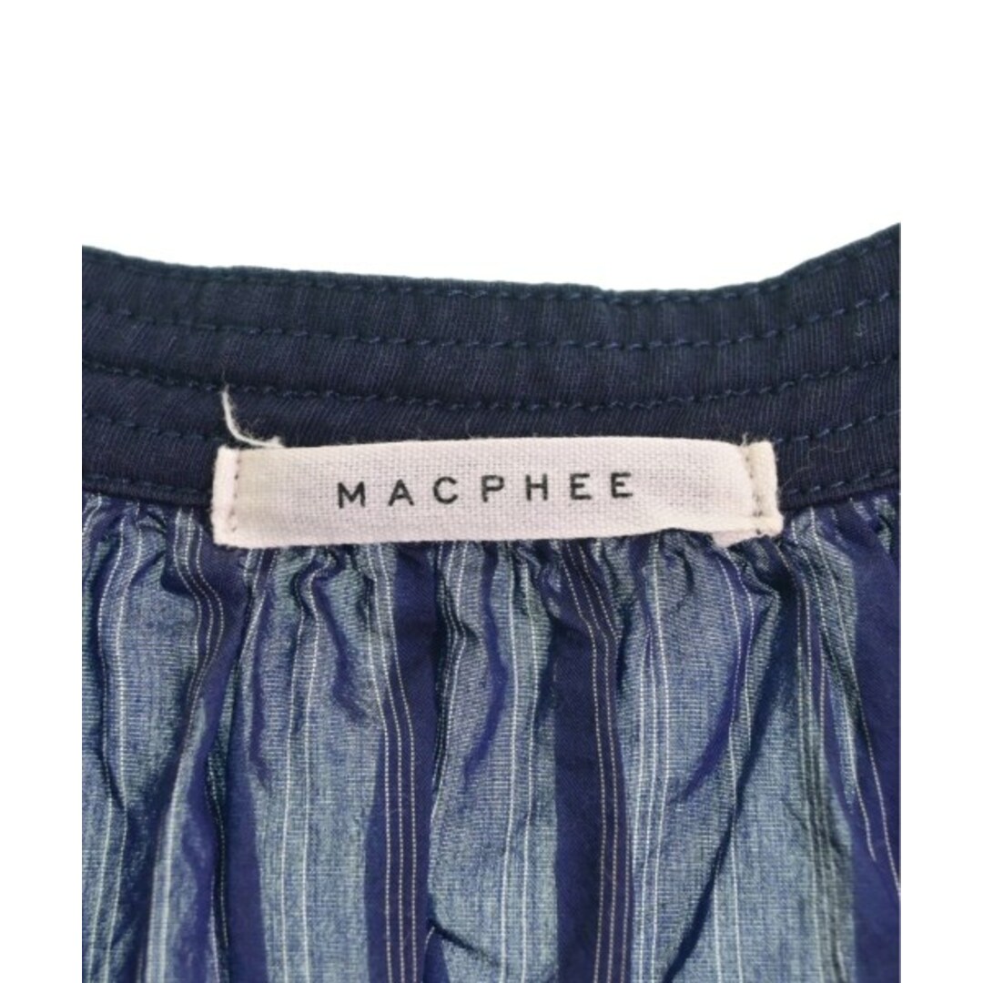 MACPHEE(マカフィー)のMACPHEE マカフィー ブラウス S 紺x白(ストライプ) 【古着】【中古】 レディースのトップス(シャツ/ブラウス(長袖/七分))の商品写真