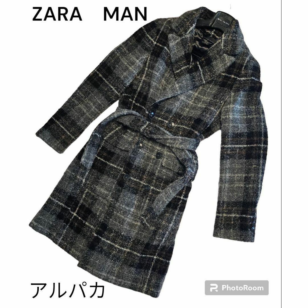 極美品　ZARA　MAN　アルパカ　モヘア　混　ロング　コート　 STUDIO