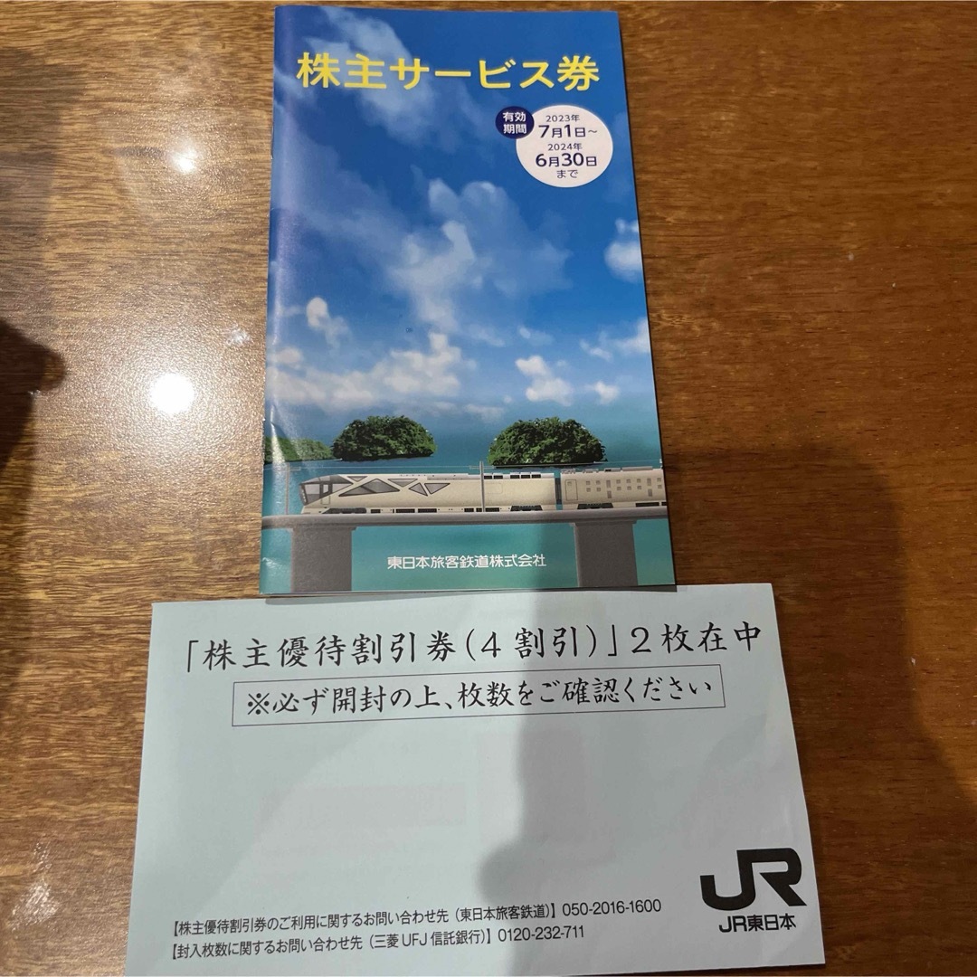 JR東日本 株主優待割引券4割引（2枚）及び株主優待サービス券