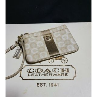 COACH コーチ オプアート ポーチ マルチケース 小物入れ グレー