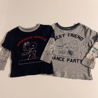 ベビーギャップ(babyGAP)のbaby GAP × PEANUTS  スヌーピー  ロングＴシャツ　２枚セット(Ｔシャツ)