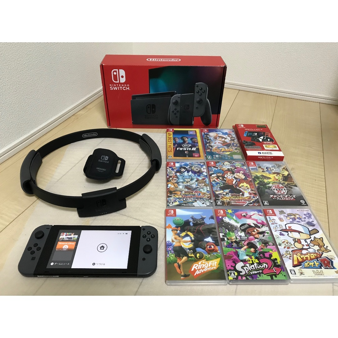 Nintendo Switch - お得✨ 画面美品バッテリー強化版Switch本体＋ソフト8本セット✨スタンド付