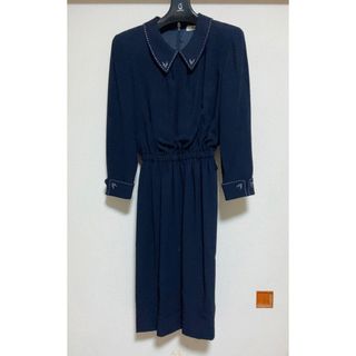 【美品】マダムジョコンダ シャツ ワンピース ネイビー ヴィンテージ