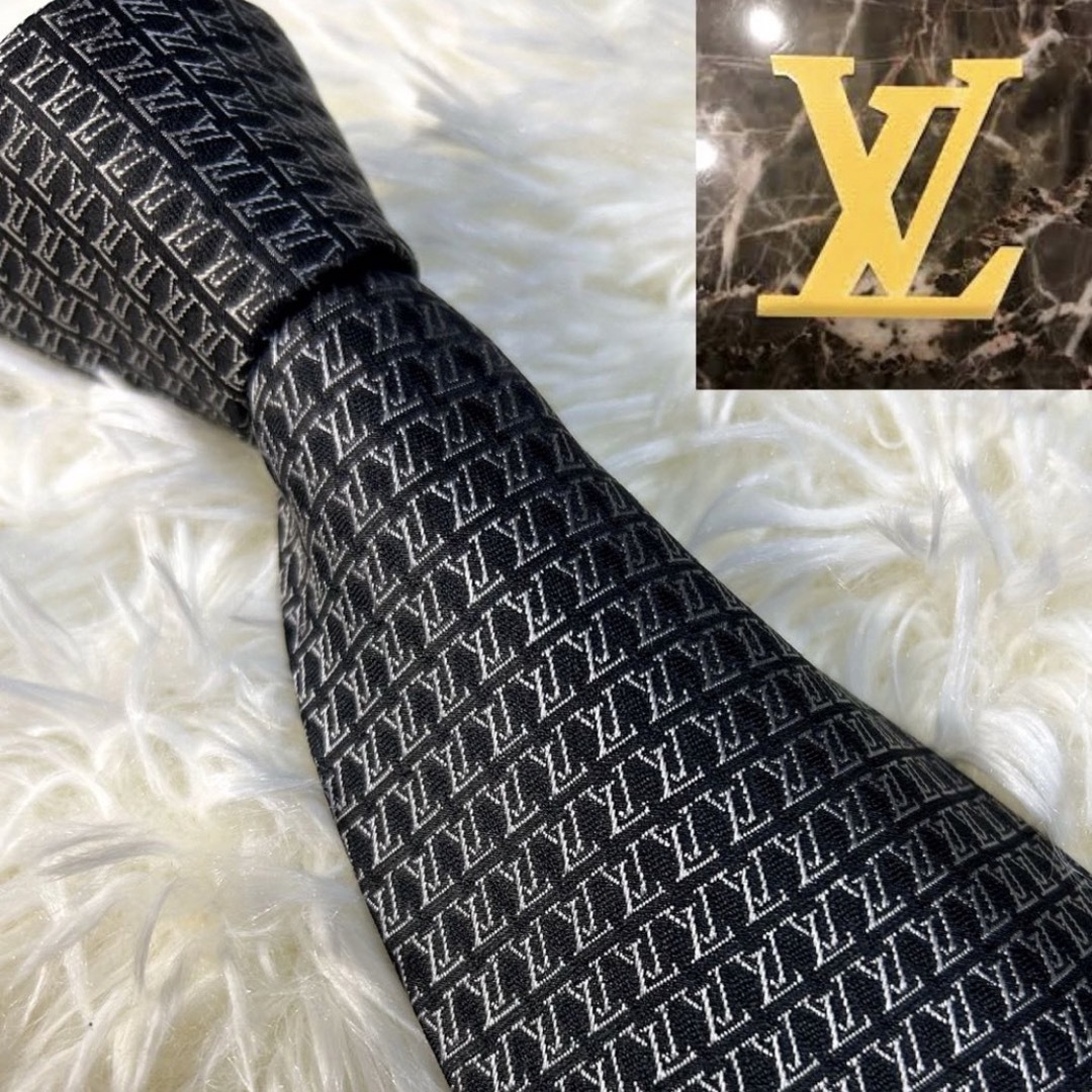 極美品 最高峰 LVロゴ ネクタイ-