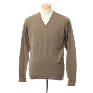 ジョンスメドレー(JOHN SMEDLEY)の【中古】ジョンスメドレー JOHN SMEDLEY ウール Vネック プルオーバーニット アッシュブラウン【サイズS】【メンズ】(ニット/セーター)