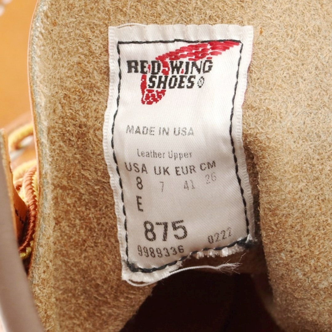 レッドウィング RED WING アイリッシュセッター #875 ブーツ ブラウン【サイズUS 8】【メンズ】素材レザー