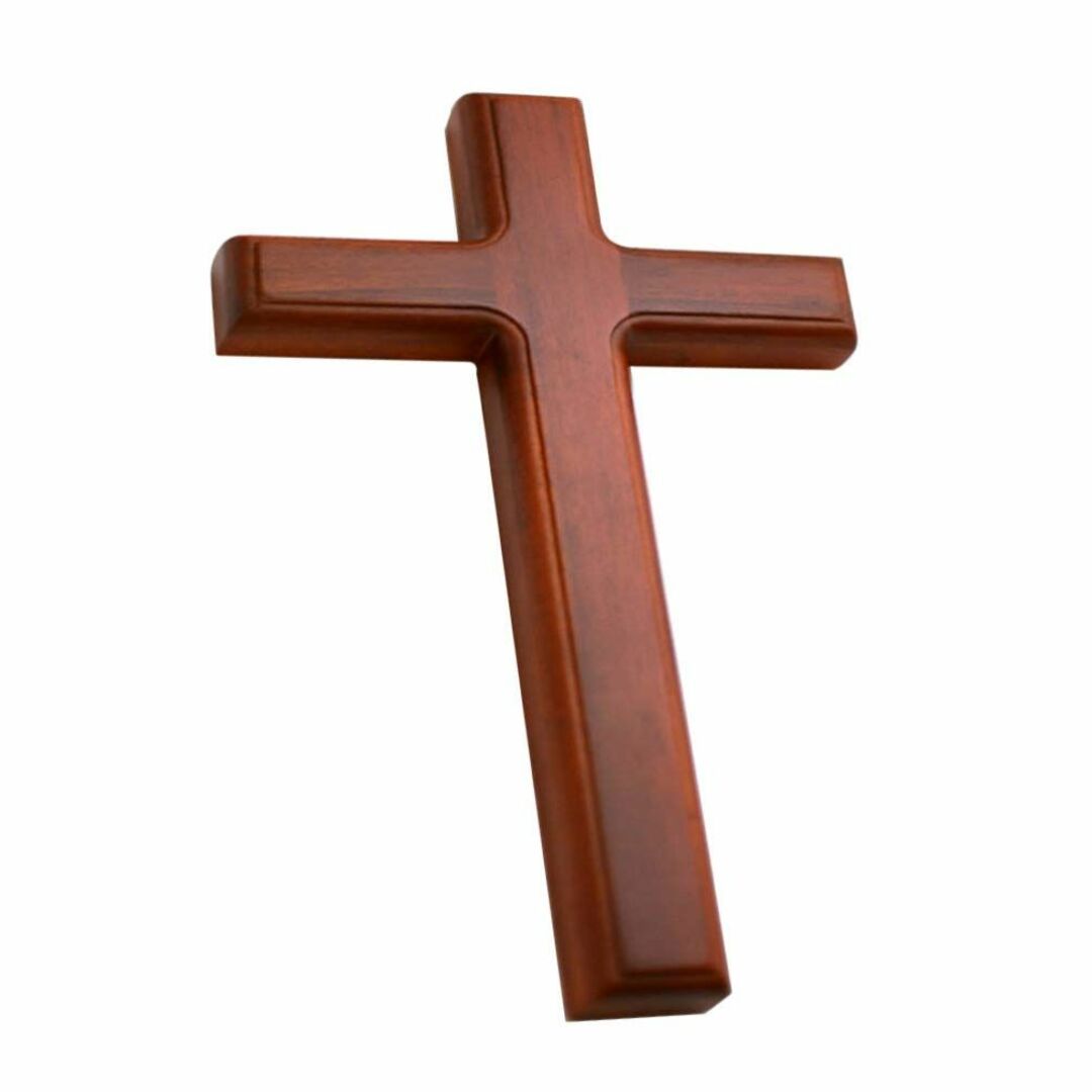 DECHOUS 十字架 木製 壁掛け クロス キリスト教 グッズ 木彫り おしゃ