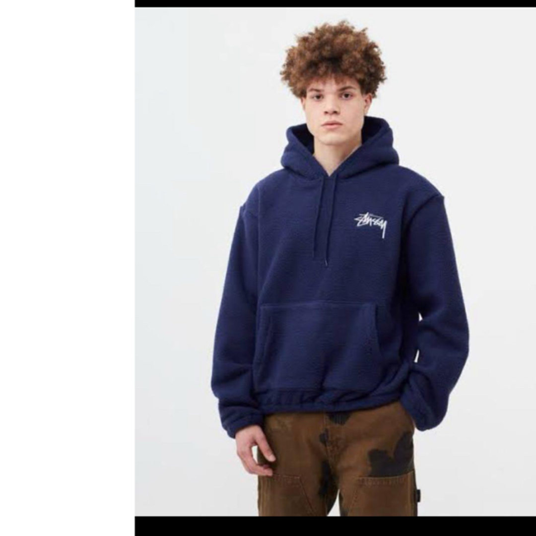 STUSSY - Stussy ネービーフリース パーカー Mサイズ 人気カラー STUSSY - Stussy ネービーフリース パーカー Mサイズ 人気カラー