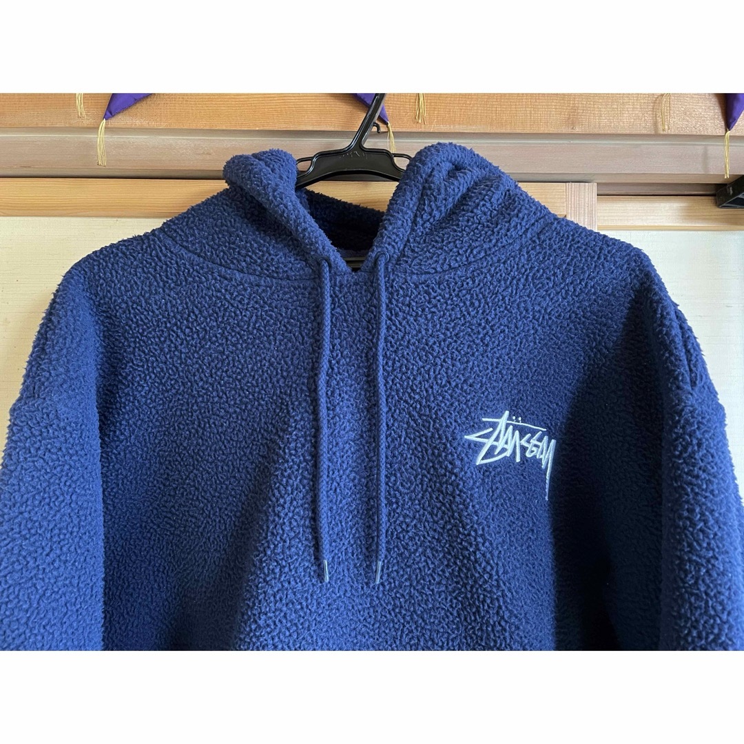 STUSSY(ステューシー)のStussy ネービーフリース パーカー Mサイズ　人気カラー メンズのトップス(パーカー)の商品写真