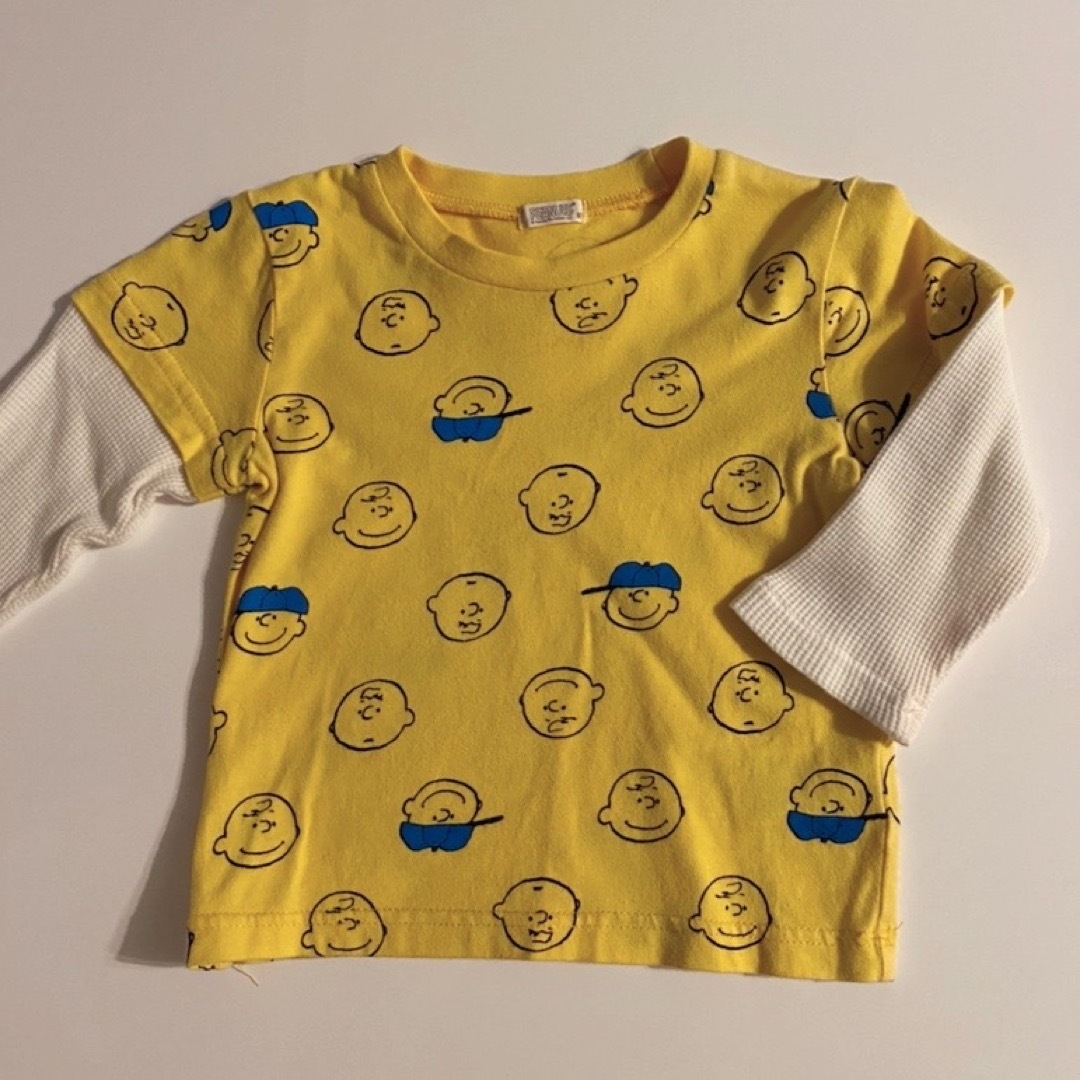 SNOOPY(スヌーピー)のPEANUTS スヌーピー  重ね着風　ロングTシャツ　90   3枚セット　他 キッズ/ベビー/マタニティのキッズ服女の子用(90cm~)(Tシャツ/カットソー)の商品写真