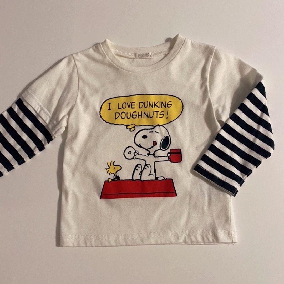 SNOOPY(スヌーピー)のPEANUTS スヌーピー  重ね着風　ロングTシャツ　90   3枚セット　他 キッズ/ベビー/マタニティのキッズ服女の子用(90cm~)(Tシャツ/カットソー)の商品写真