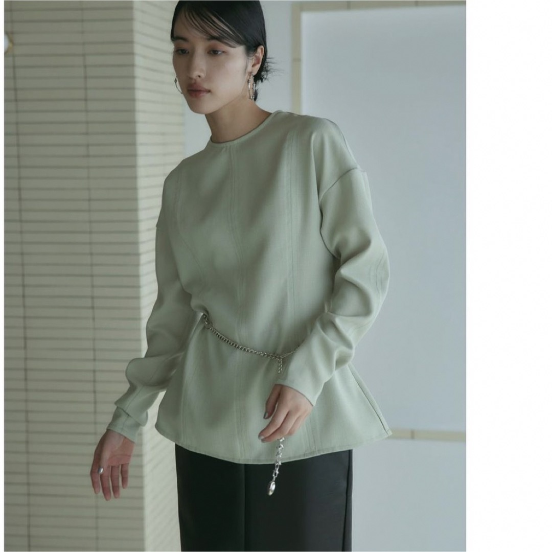 MEER. トップス　きれいめ　ピスタチオ　stitch line tops