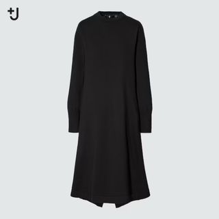 ユニクロ(UNIQLO)のUNIQLO＊エクストラファインメリノブレンドロングワンピース（長袖）(ひざ丈ワンピース)