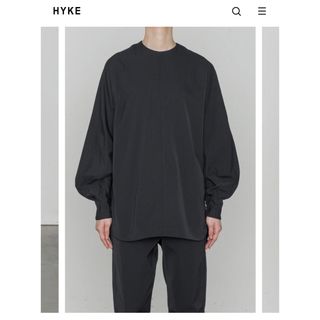 ハイク(HYKE)のHYKEハイク TASLAN TWILL TOP ブラック 1 美品(シャツ/ブラウス(長袖/七分))