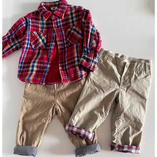 ベビーギャップ(babyGAP)の【 baby GAP 】長袖   シャツ  &  ズボン　パンツ　3セット(パンツ)