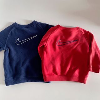 ナイキ(NIKE)のNIKE ナイキ　トレーナー　赤　紺　80  90  ２枚セット(トレーナー)