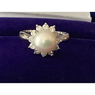 美品 18K YG ピンクサファイア＆テーパーダイヤモンド リング