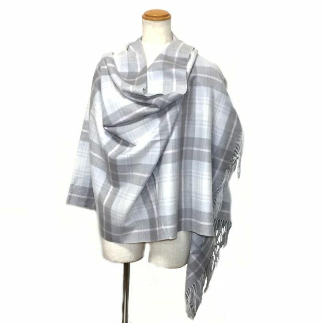 70㎝幅 100% カシミヤ超大判ストール 200cm GY/PK 新品-