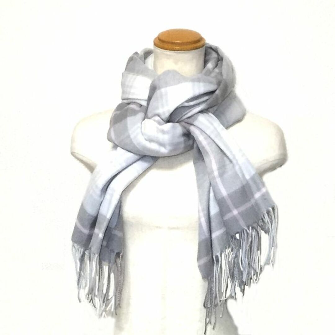 70㎝幅 100% カシミヤ超大判ストール 200cm GY/PK 新品-